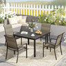 Vicllax 5 Pieces Outdoor Dining Set with 40" Square Table and Padded Stackable Chairs