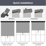 Vicllax Outdoor Retractable Spring Pull Roller Shade, Patio Exterior Cordless Blinds