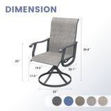 Vicllax 3-Piece Patio Bistro Set, Outdoor Swivel Chairs and 27.6" Small Metal Table With Storage Rack