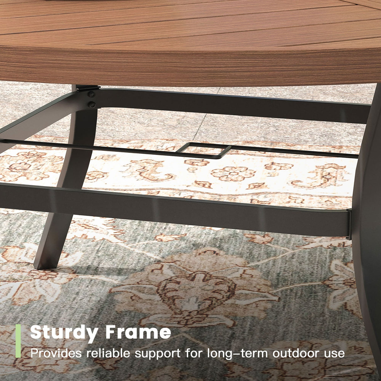 VICLLAX 7/9/11 PCS Patio Dining Table Set, Round Metal Table and Stackable Sling Chair