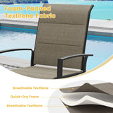 Vicllax 9 Pieces Outdoor Dining Set, Metal 70.9" Rectangular Table and Padded Stackable Sling Chair