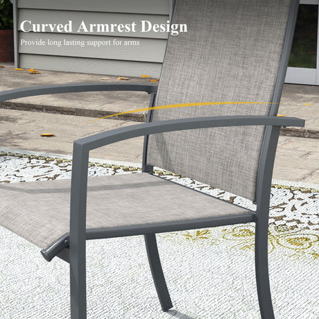 Vicllax 11 PCS Patio Dining Table Set, 60" Round Metal Table and Skyline Stackable Chair