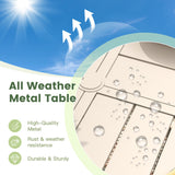 VICLLAX 5-pcs Outdoor Dining Set, 41” Round Metal Table with Umbrella Hole & 4 Swivel Textilene Chairs