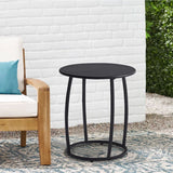 Vicllax Metal Round Side Table, Outdoor/Indoor Small End Table