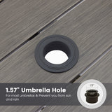 Vicllax 5 Pieces Outdoor Dining Set with Square Table and Padded Swivel Chairs