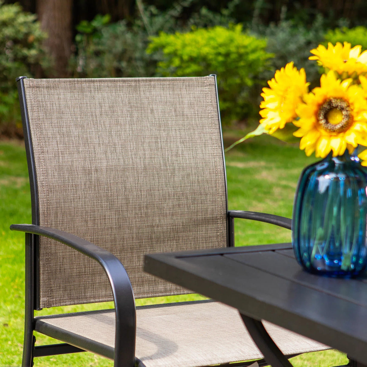 Vicllax 9 Pieces Outdoor Dining Set with 59" Square Dining Table and Stackable Chair