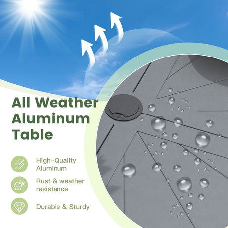 VICLLAX 9 Pieces Outdoor Dining Set, Swivel Dining Chairs Set of 8 and Round Patio Table