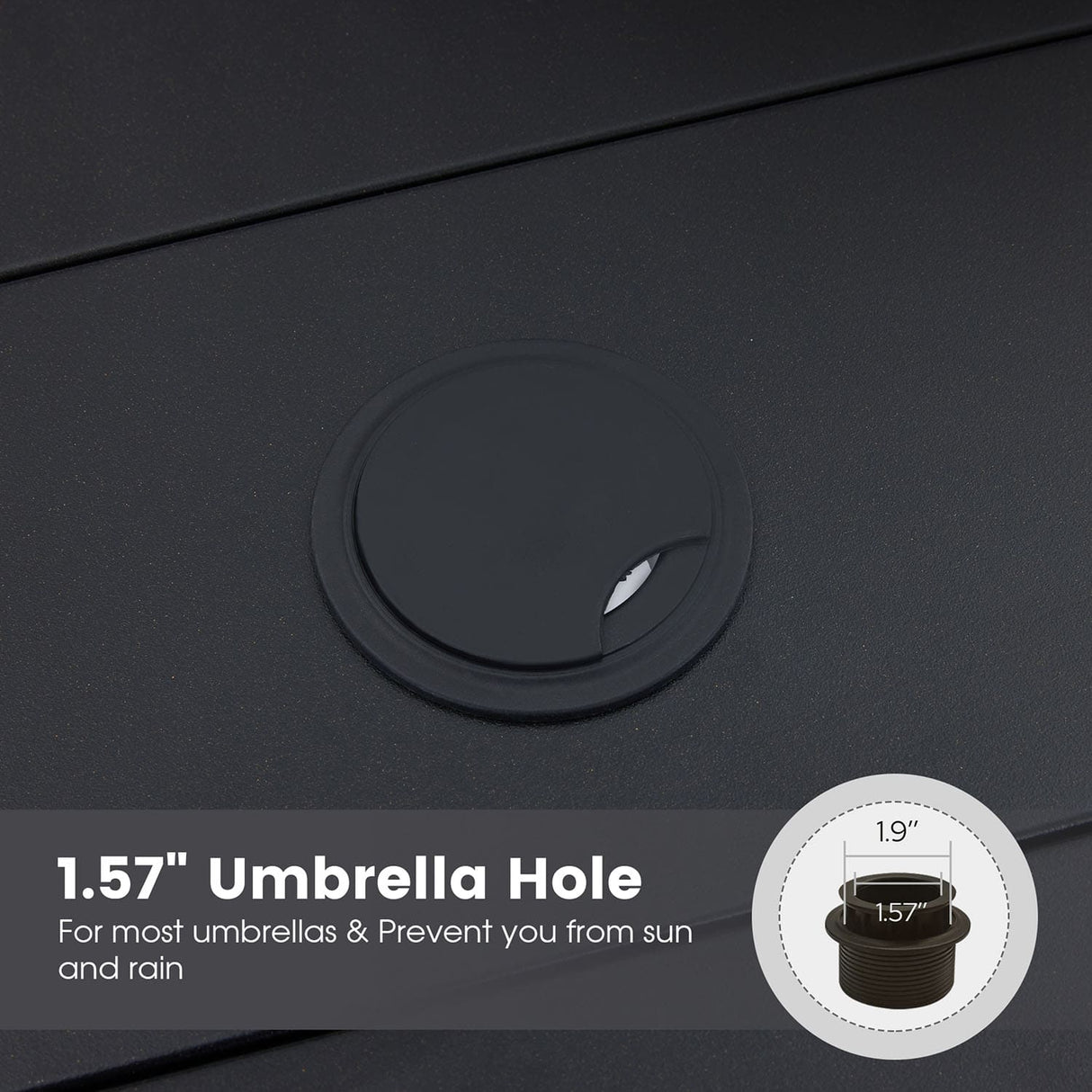 Vicllax 7 Pieces Outdoor Dining Set with 48" Round Dining Table and Swivel Chairs