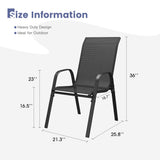 Vicllax Horizon Stackable Outdoor Contoured Sling Chair, Set of 2/4