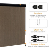 Vicllax Roller Shade, Patio Roll Up Sun Blocking Roller Shade with Aluminum Valance