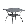 Vicllax Outdoor Patio Dining Table for 4, Metal Square Table with Storage