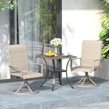 Vicllax 3-Piece Patio Bistro Set, Outdoor Swivel Chairs and Metal Square Table