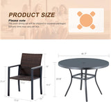 Vicllax 5-Piece Patio Dining Set, 42" Patio Round Table and Outdoor Wicker Chairs
