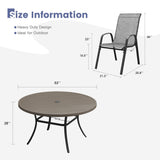 Vicllax 9 PCS Patio Dining Table Set, 53" Round Metal Table and Horizon Stackable Chair