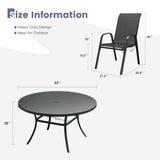 Vicllax 9 PCS Patio Dining Table Set, 53" Round Metal Table and Horizon Stackable Chair