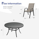 Vicllax 9 PCS Patio Dining Table Set, 53" Round Metal Table and Horizon Stackable Chair