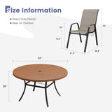 Vicllax 9 PCS Patio Dining Table Set, 53" Round Metal Table and Horizon Stackable Chair