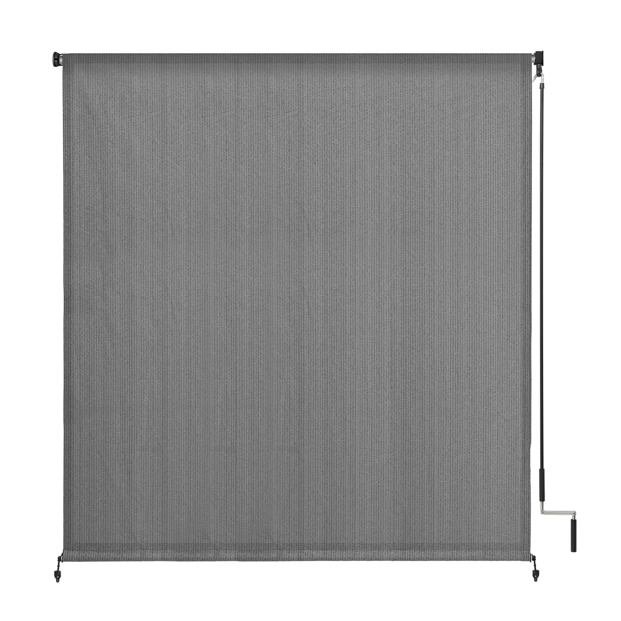 Vicllax Outdoor Cordless Sun Blocking Roller Shade, Patio Crank Roll Up Sun Shade