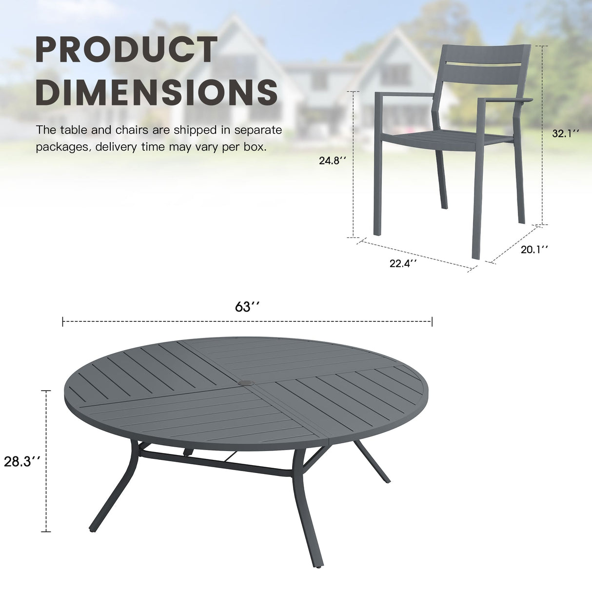 Vicllax Mesa redonda para patio de 42" con estante de almacenamiento y orificio para sombrilla ajustable 