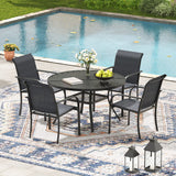 Black Table & Grey Chairs - 40.6"( Seating for 4)