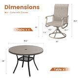 Vicllax 5/7 Pieces Outdoor Dining Set, Metal Round Dining Table and Premium Swivel Chairs