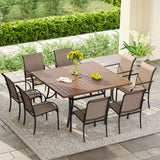 Vicllax 9 Pieces Outdoor Dining Set with 59" Square Dining Table and Stackable Chair