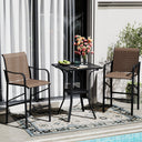Vicllax 3/5 PCS Outdoor Bar Set, Patio Bar Textilene Chairs and Square Bar Table