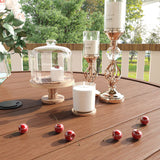 Vicllax 5/7/9 Pcs Outdoor Dining Set, Round Metal Table and Stackable Padded Chair