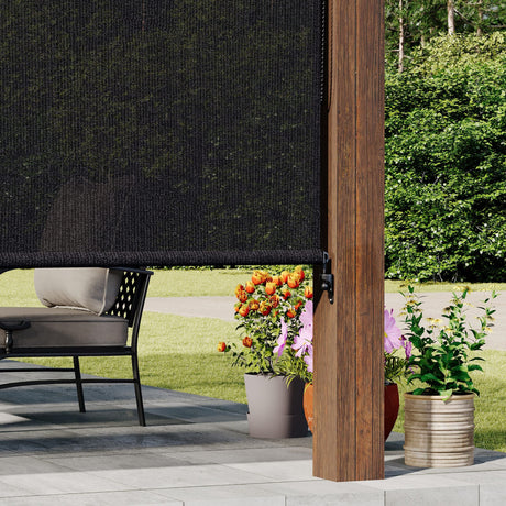 Vicllax Persianas enrollables con bloqueo solar para exteriores, persianas enrollables para patio