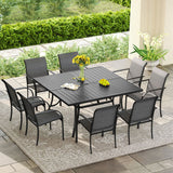 Vicllax 9 Pieces Outdoor Dining Set with 59" Square Dining Table and Stackable Chair