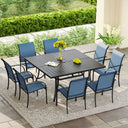 Vicllax 9 Pieces Outdoor Dining Set with 59" Square Dining Table and Stackable Chair