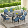 Vicllax 9 Pieces Outdoor Dining Set with 59" Square Dining Table and Stackable Chair