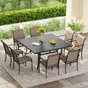 Vicllax 9 Pieces Outdoor Dining Set with 59" Square Dining Table and Stackable Chair