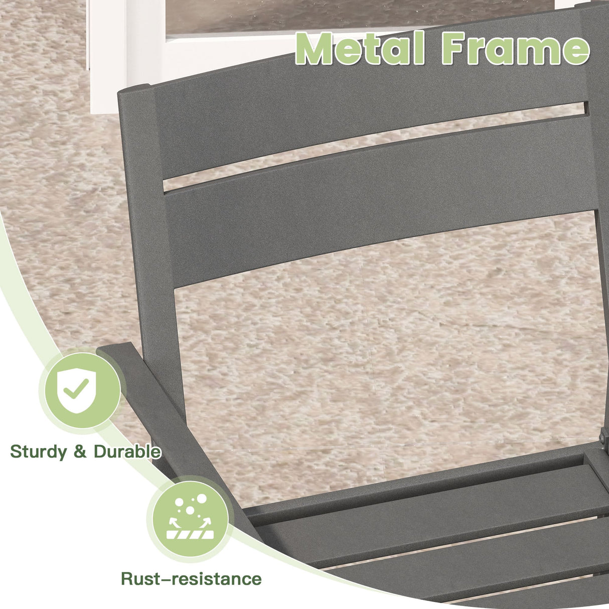 Vicllax 5 Pieces Outdoor Dining Set with 41" Round Metal Table and Armrest Chairs