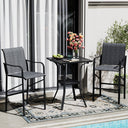 Vicllax 3/5 PCS Outdoor Bar Set, Patio Bar Textilene Chairs and Square Bar Table