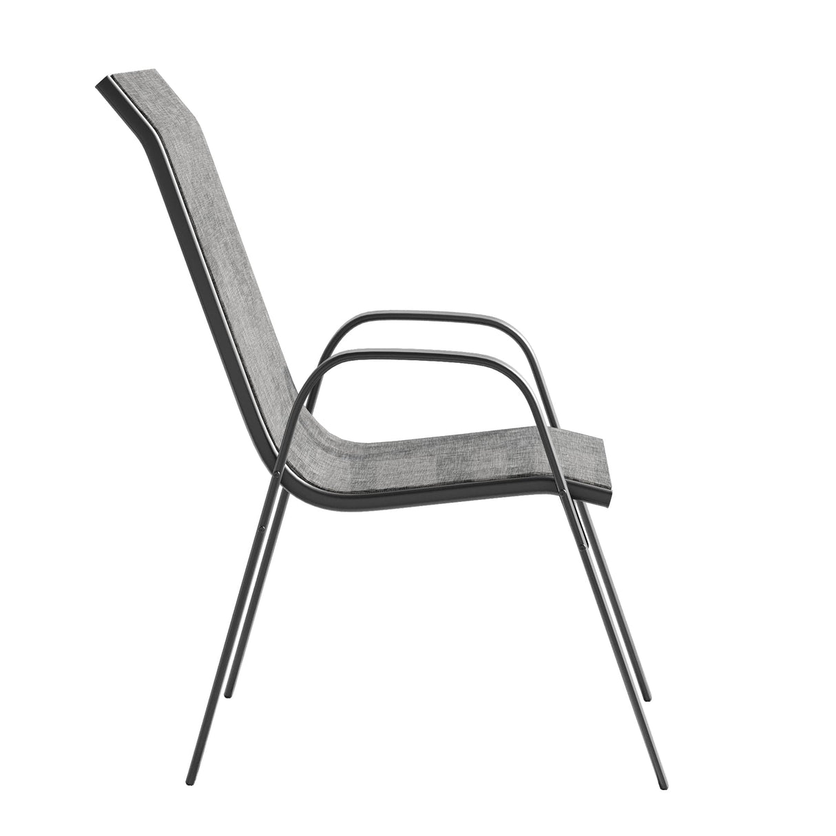 Vicllax Horizon Stackable Outdoor Contoured Sling Chair, Set of 2/4