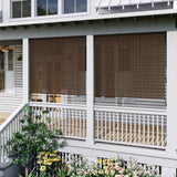 Vicllax Outdoor Cordless Sun Blocking Roller Shade, Patio Crank Roll Up Sun Shade