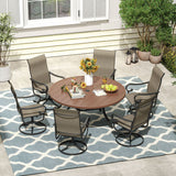 Vicllax 5/7 Pieces Patio Dining Set with Round Dining Table and Swivel Chairs