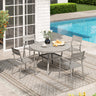 Vicllax 5 Pieces Outdoor Dining Set with 47" Round Metal Table and Armrest Chairs