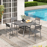 Vicllax 5 Pieces Outdoor Dining Set with 47" Round Metal Table and Armrest Chairs