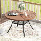 Vicllax 5 Pieces Outdoor Dining Set, 40.6" Metal Round Dining Table and Paddad Swivel Chairs