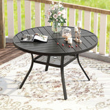 Vicllax 5 Pieces Outdoor Dining Set, 40.6" Metal Round Dining Table and Paddad Swivel Chairs