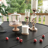 Vicllax 5/7/9 Pcs Outdoor Dining Set, Round Metal Table and Stackable Padded Chair