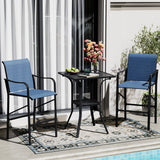 Vicllax 3/5 PCS Outdoor Bar Set, Patio Bar Textilene Chairs and Square Bar Table