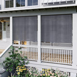 Vicllax Outdoor Cordless Sun Blocking Roller Shade, Patio Crank Roll Up Sun Shade