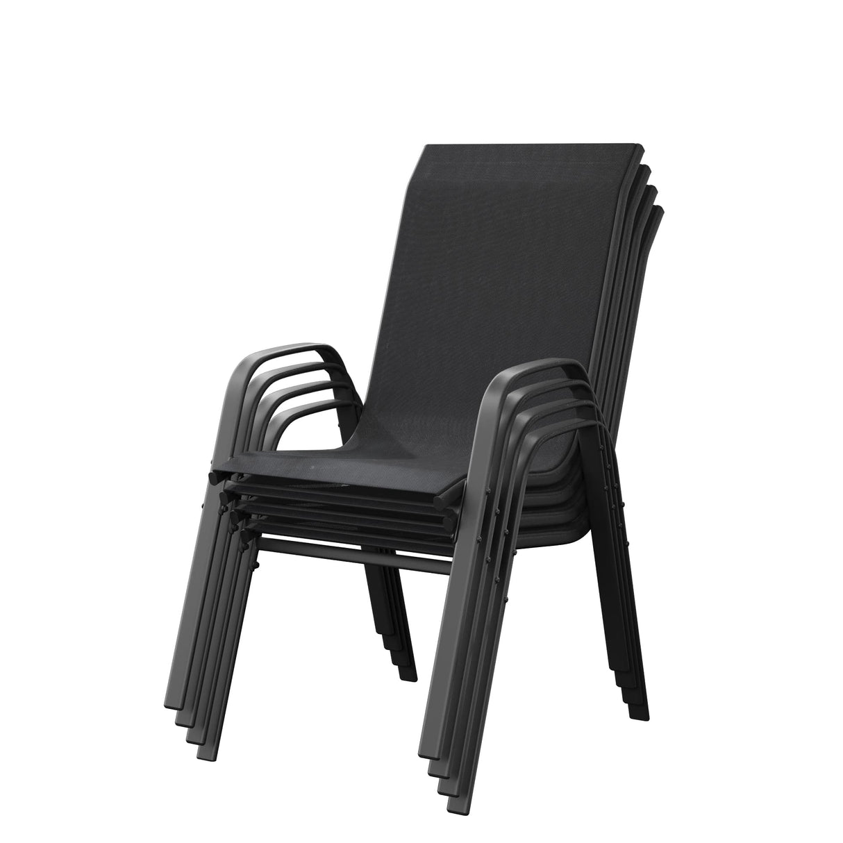 Vicllax Horizon Stackable Outdoor Contoured Sling Chair, Set of 2/4