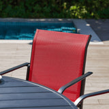 Vicllax 11 Pcs Outdoor Dining Set with 60“ Round Metal Table and Stackable Sling Chair