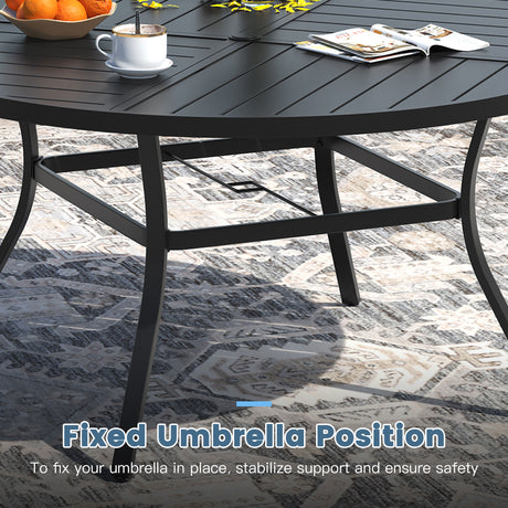 Vicllax 11 Pieces Outdoor Dining Set, 60" Dining Table and 10 Stackable Armchairs