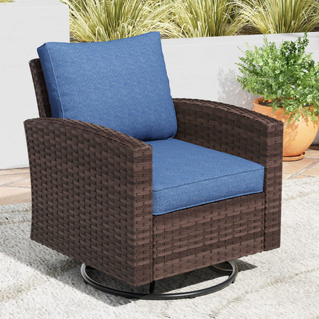 Vicllax Versatile Wicker Patio Sofa, Love Seat Glider, Chairs and Ottomans