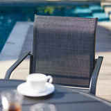 Vicllax 11 Pcs Outdoor Dining Set with 60“ Round Metal Table and Stackable Sling Chair